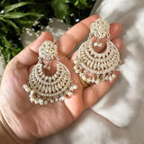 92.5 silver statement earrings in fresh water pearls ( READY TO SHIP)