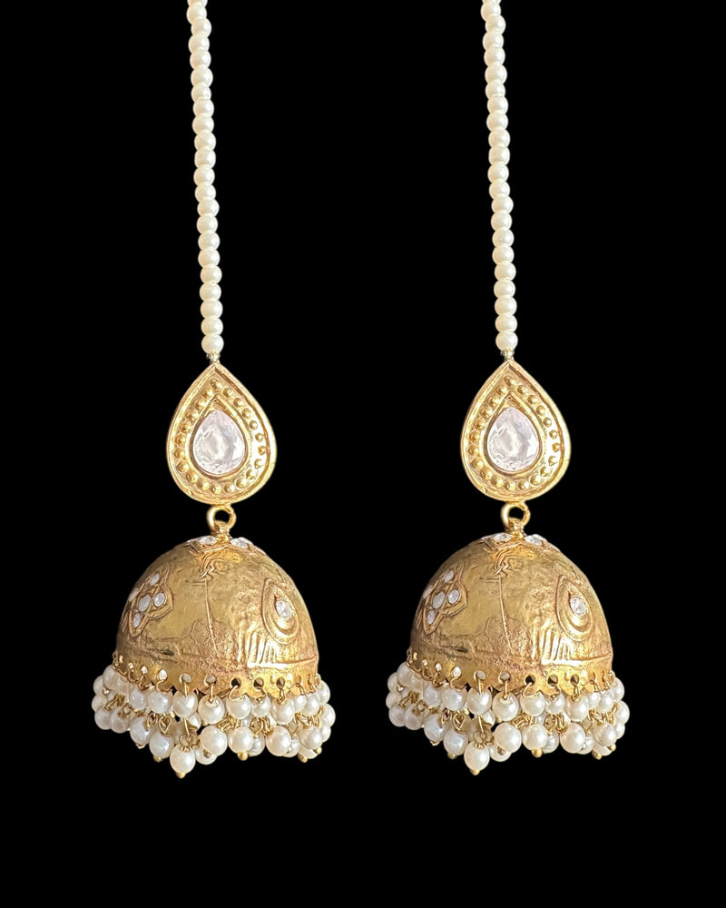 C579 Gold-Plated Kundan Choker with Jhumka Earrings ( READY TO SHIP )