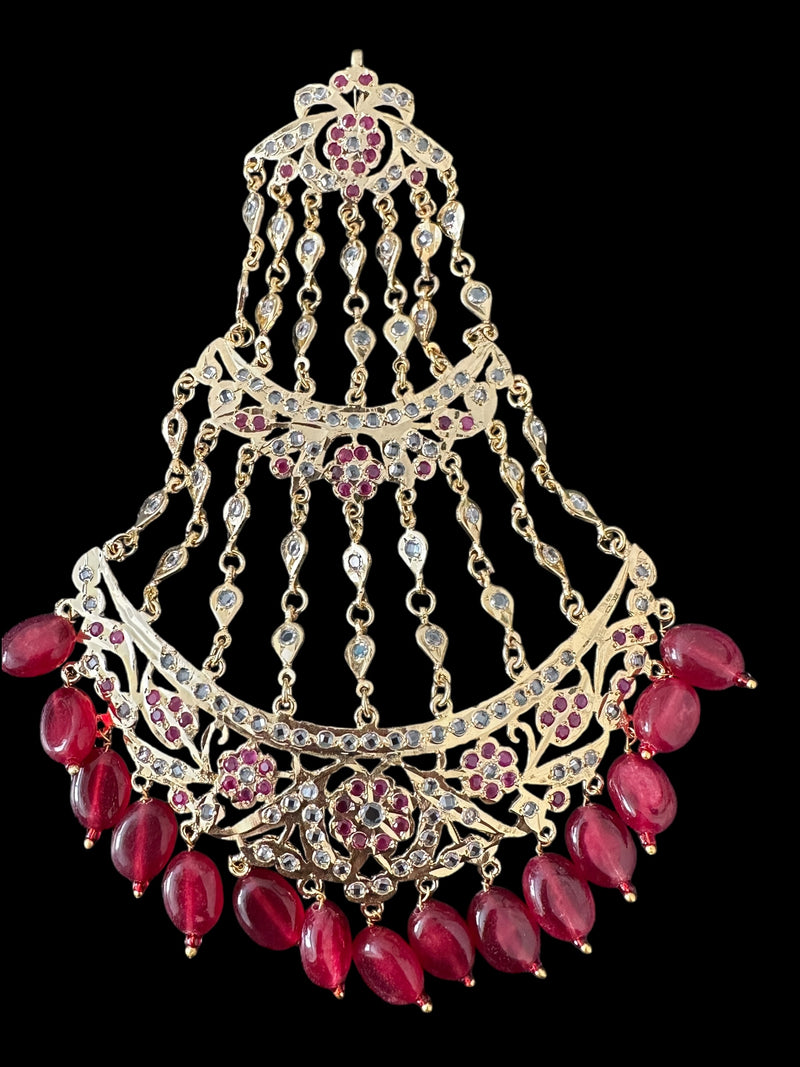 DJHR129 ANAITA Jhoomar in Ruby  ( READY TO SHIP )