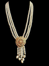 DLN74 SAVAIRA lariat style necklace set in Navratan ( READY TO SHIP )