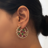 ER6 Isha High quality Polki earrings / Bali style ( READY TO SHIP  )