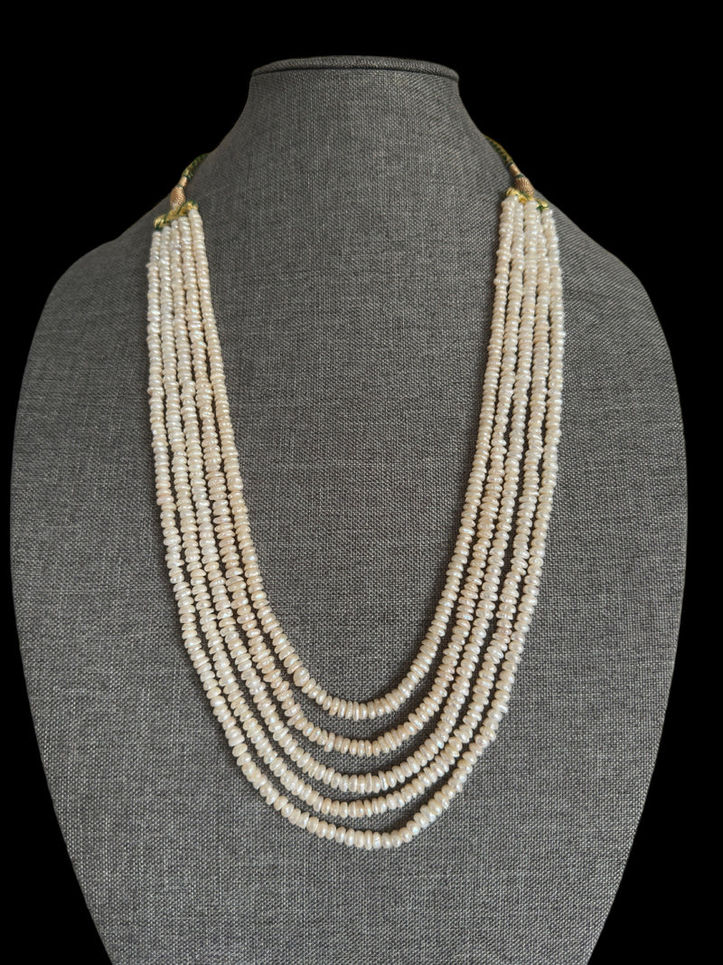 NS196 A Nida fresh water pearl necklace five layer( READY TO SHIP )