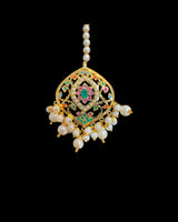 DNS502 Navratan Jadau Necklace Set with Earrings & Tikka | Gold Plated Semi-Precious Stone Jewelry
( READY TO SHIP )