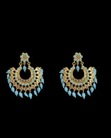 DER319 Ipsita Chandbali in turquoise ( READY TO SHIP )