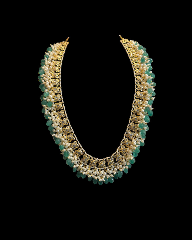 Mahira Pearl & Polki Long Mala – Elegant Haar Style Necklace ( READY TO SHIP )
