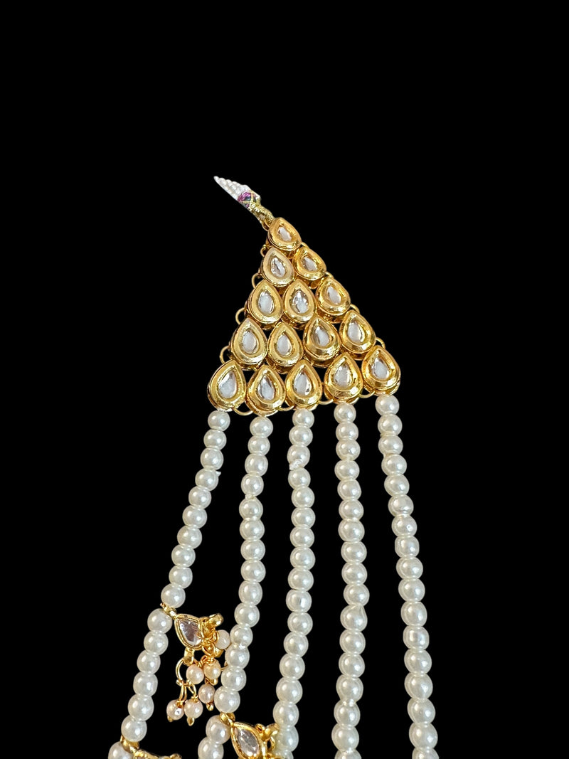 SAT110 ANSA 5 layer satlada in kundan and pearls ( READY TO SHIP )