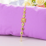 Ruby, Sapphire & Freshwater Pearl Gold-Plated Silver Bracelet ( READY TO SHIP )