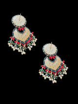 DER639  Sapphire ruby emerlad thapa kundan earrings ( READY TO SHIP )