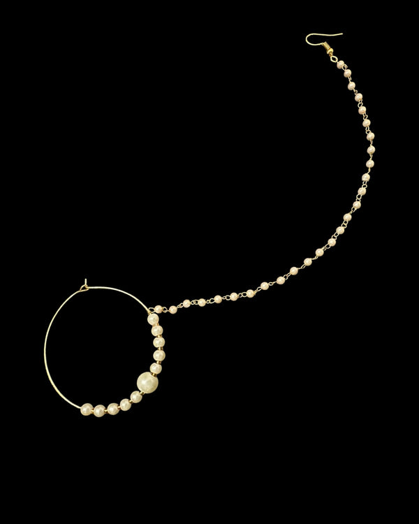 Gold-Plated bridal Nosering with Shell Pearls – Pierced & Non-Pierced Option ( READY TO SHIP )