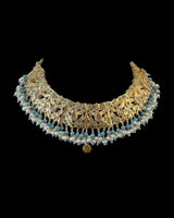 BR598 Leah bridal set in turquoise with pearls   (READY TO SHIP)