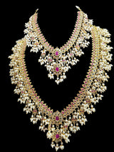 Safa guttapusalu  necklace set in rubies (READY TO SHIP )