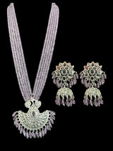 Khushi long necklace with earrings in real amethyst beads ( READY TO SHIP )