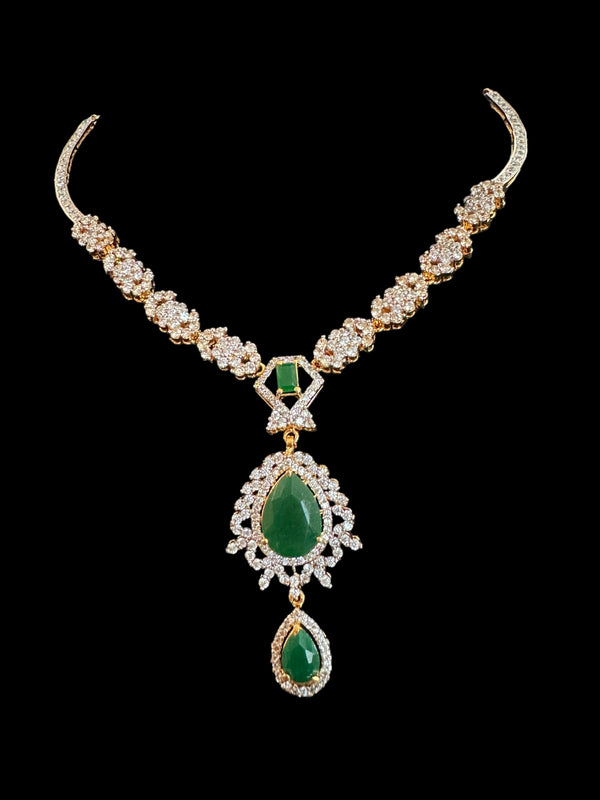 DNS145 suha necklace set in green ( READY TO SHIP )