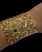 Jadau bahi / bracelet in ruby emerald  ( READY TO SHIP )