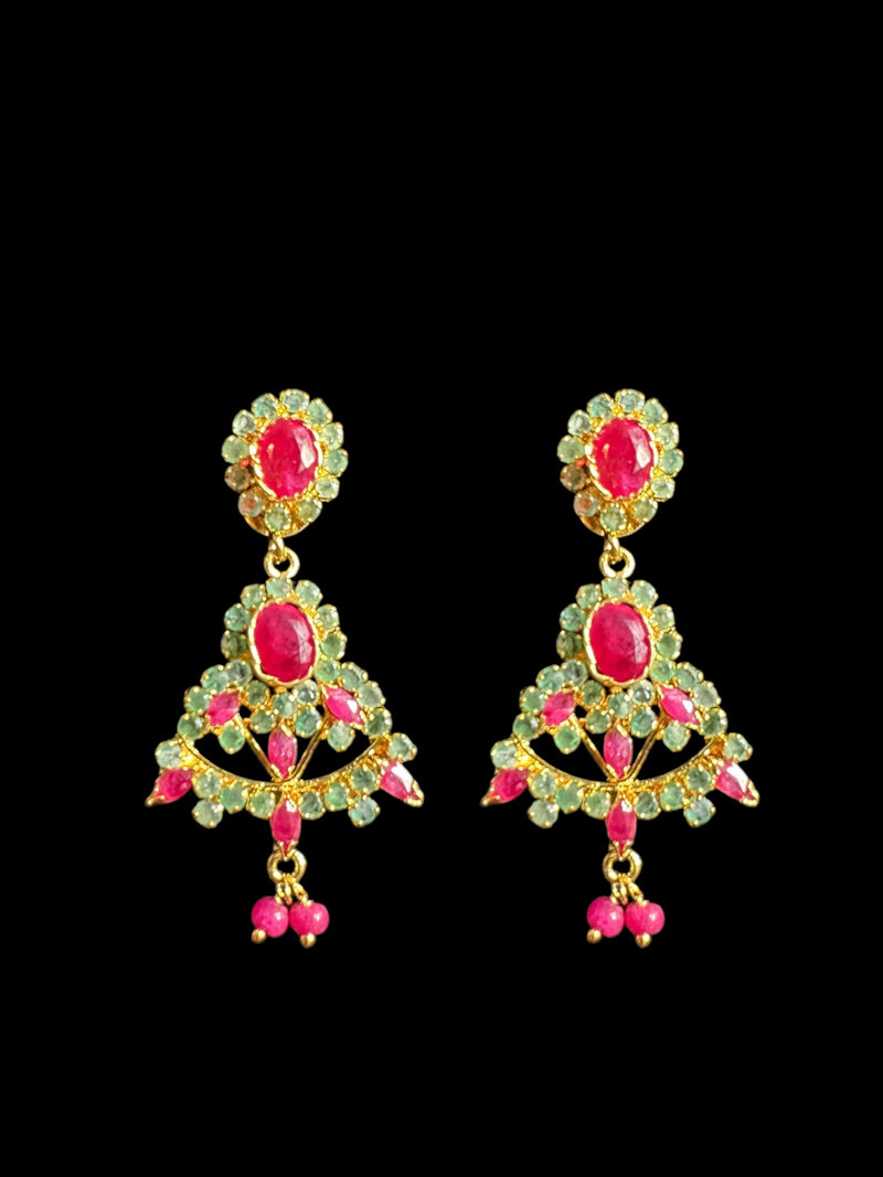 Ruby emerald  earrings - Red green ( READY TO SHIP )