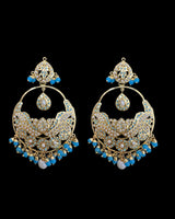 DER782 Roma chandbali earrings in turquoise ( SHIPS IN 4 WEEKS )