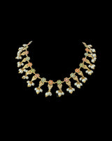 DNS193  Alea punjabi Jadau necklace  set - Navratan   (READY TO SHIP)