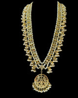 DLN116 Meena barfi  rani haar in fresh water pearls ( READY TO SHIP )