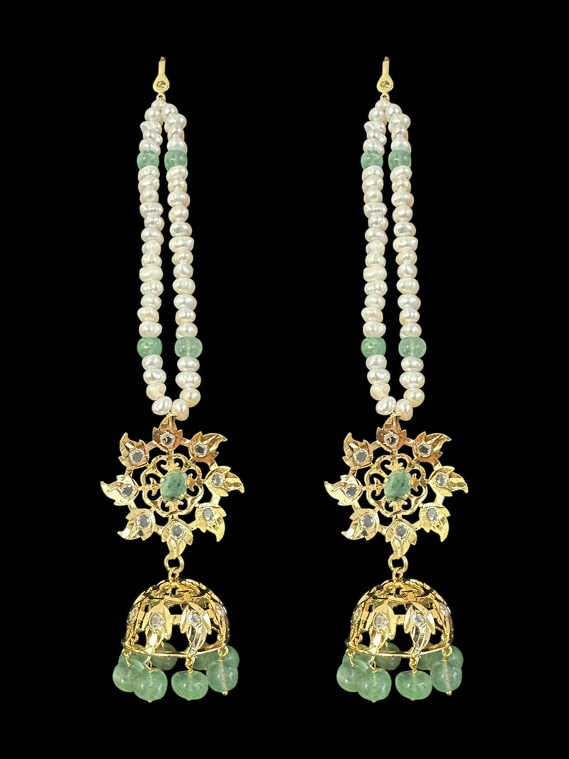 Insia bridal jadavi lacha satlada set in emeralds , ( READY TO SHIP )