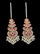 Amisha Ruby pearl earrings tika ( READY TO SHIP )