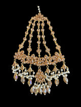 Kafiya bridal set in golden / champagne  stones and beads ( READY TO SHIP )