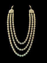 SAT96 MALLIKA gold plated three layer necklace with earrings ( READY TO SHIP )