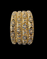 Amira sapphire pearls bangles - set of 4 ( READY TO SHIP )