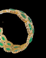 Hyderabadi gold plated bangles -Green / Emerald ( READY TO SHIP )