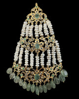 Insia bridal jadavi lacha satlada set in emeralds , ( READY TO SHIP )