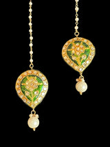 PS537 Kundan and meenakari pendant ( oversized ) - green ( READY TO SHIP )