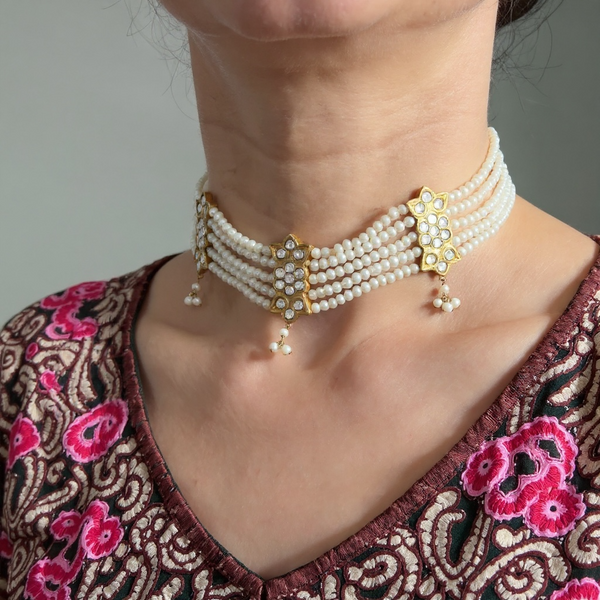 C579 Gold-Plated Kundan Choker with Jhumka Earrings ( READY TO SHIP )