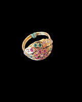 Ruby Emerald Zircon Ring – Gold-Plated 92.5 Silver ( READY TO SHIP )