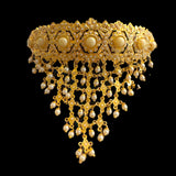 C604 Gold-Plated Bridal Layered Choker Set with Pearls & Earrings ( READY TO SHIP )