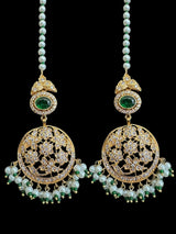 Zehra earrings tika in green ( READY TO SHIP )