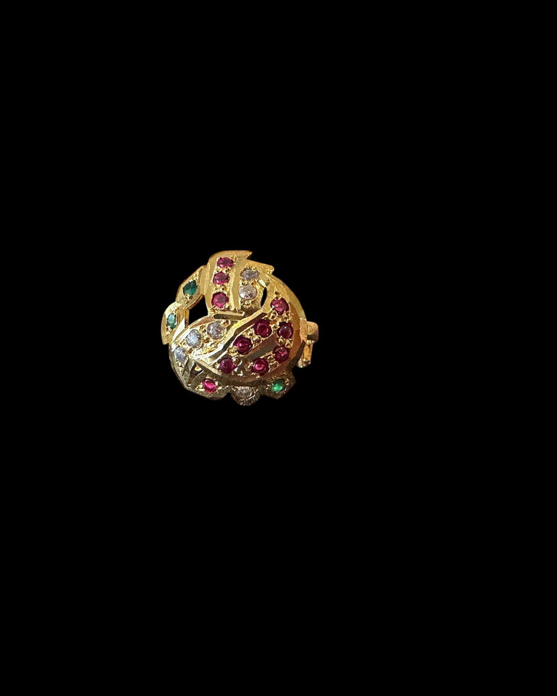 Ruby Emerald Zircon Ring – Gold-Plated 92.5 Silver ( READY TO SHIP )