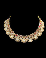 DNS506 Gold Plated high quality Polki Necklace Set ( READY TO SHIP )