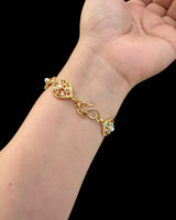 Navratan Gold-Plated Silver Bracelet with Freshwater Pearls ( READY TO SHIP )