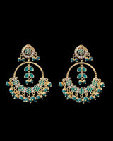 ER22 Chandbali in emerald pearl combination ( READY TO SHIP )