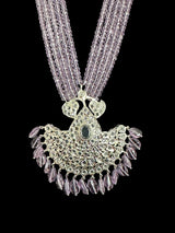 Khushi long necklace with earrings in real amethyst beads ( READY TO SHIP )