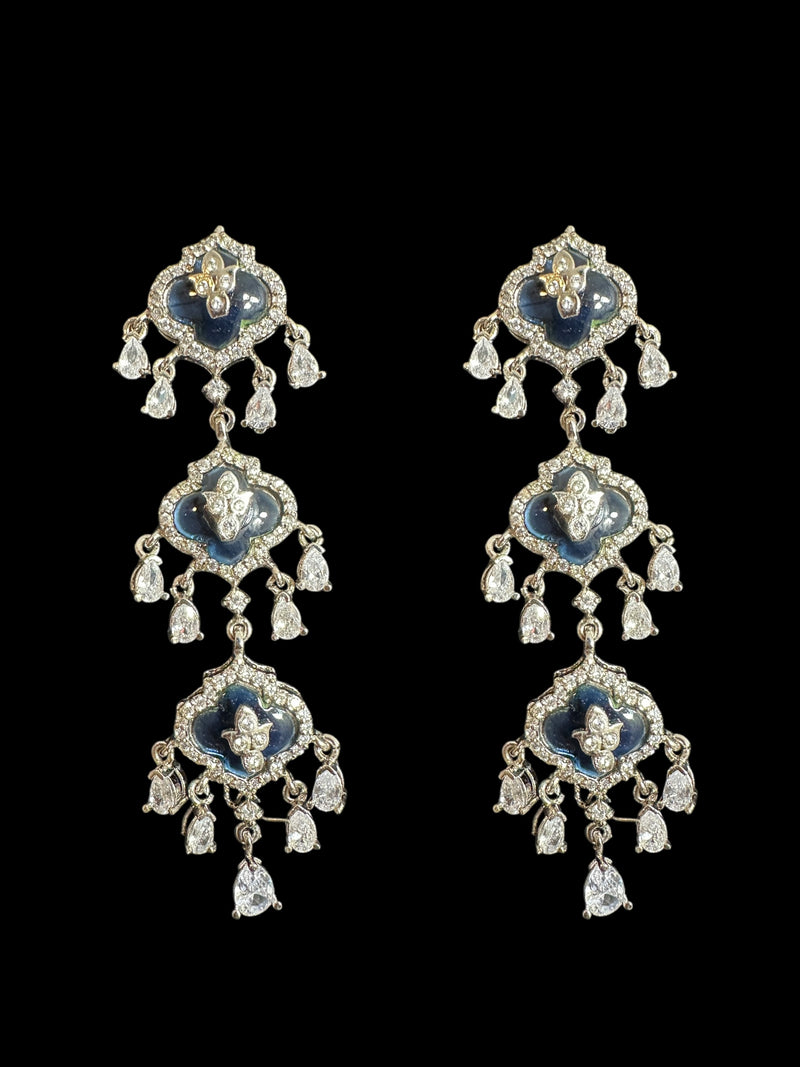 DER720 Mirha earrings gemstone with Cz ( READY TO SHIP )