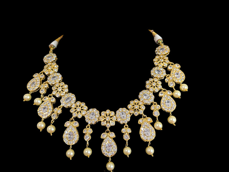 DNS88 ZAINA gold plated necklace with earrings ( READY TO SHIP )