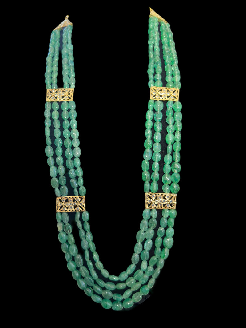 LN59 Ghazal emerald beads Rani haar ( READY TO SHIP )