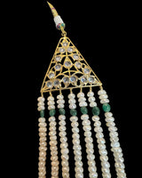 Hyderabadi Satlada in fresh water pearls and  Emeralds – Ready to Ship