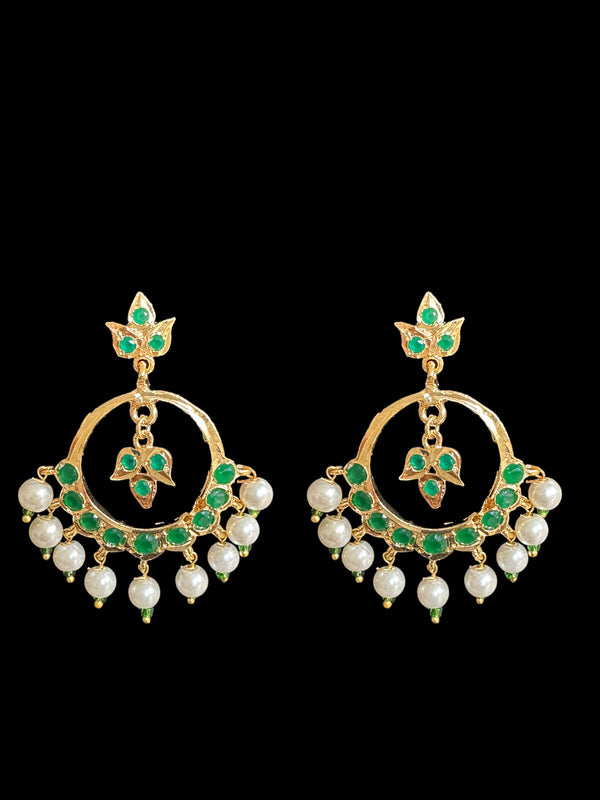 DER565 Nida chandbali medium sized ( green ) ( SHIPS IN 3 WEEKS  )