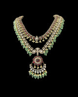 DNS229 Irma Gold-Plated Doublet Polki Necklace Set ( READY TO SHIP )