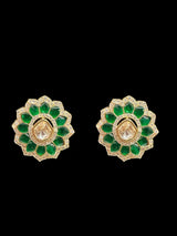 ET564 rose gold plated tops  with green pota stones  ( READY TO SHIP )