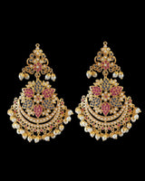 Mohini sapphire ruby pearl earrings tika ( SHIPS IN 4 WEEKS  )