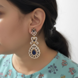 ER4 Gold plated zircon earrings in sapphire ( READY TO SHIP )