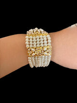 B167 pearl jadau bracelet ( SHIPS IN 3 WEEKS )