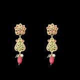 DER545 gold plated earrings in ruby emerald ( READY TO SHIP )